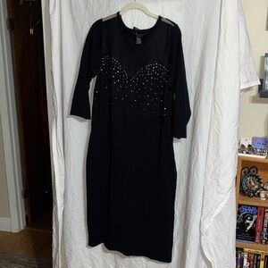 Bodycon sparkly little black dress 14/16